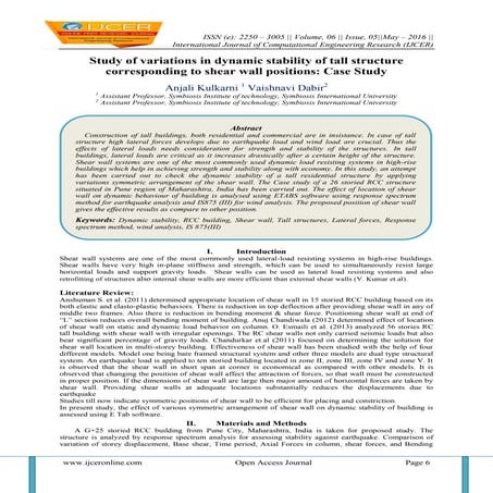 Study of variations in dynamic stability of tall structure corresponding to s...
