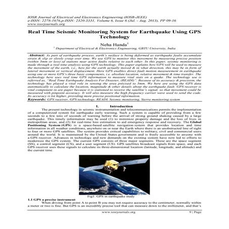 Real Time Seismic Monitoring System for Earthquake Using GPS Technology