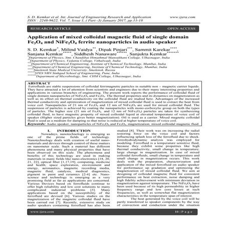 Application of mixed colloidal magnetic fluid of single domain Fe3O4 and NiFe...
