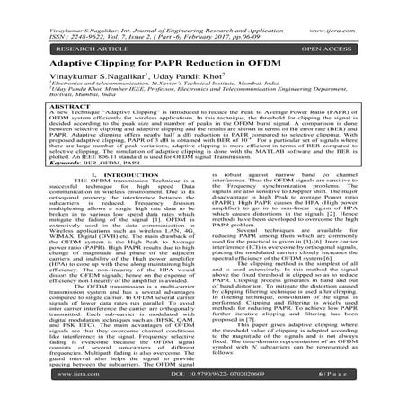 Adaptive Clipping for PAPR Reduction in OFDM