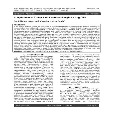 Morphometric Analysis of a semi-arid region using GIS