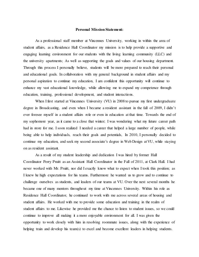 Personal statement examples picture