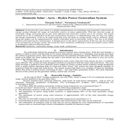 Domestic Solar - Aero - Hydro Power Generation System