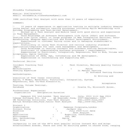 Shraddha_Test_Analyst_10_years_Exp