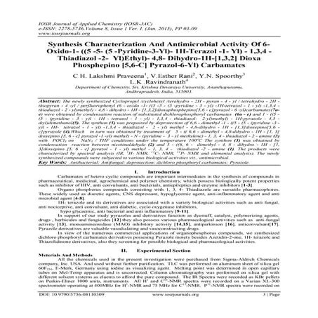 Synthesis Characterization And Antimicrobial Activity Of 6- Oxido-1- ((5 -5- ...