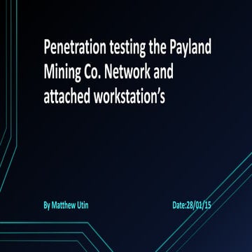 Network Management (CEN166) Project Presentation By Matthew Utin