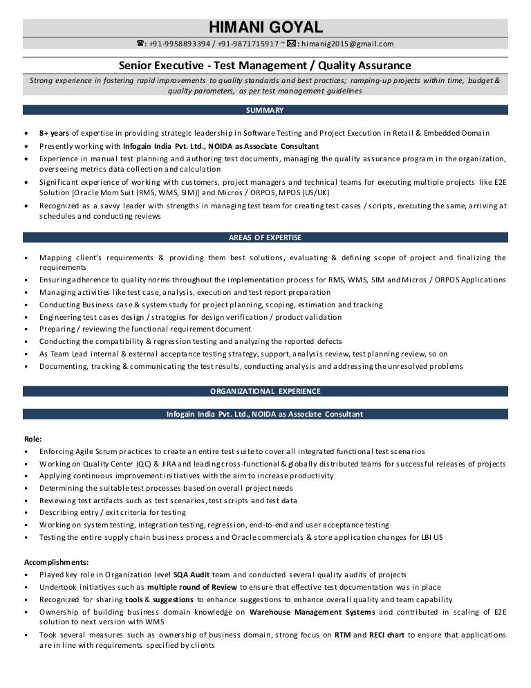 Software Testing Resume