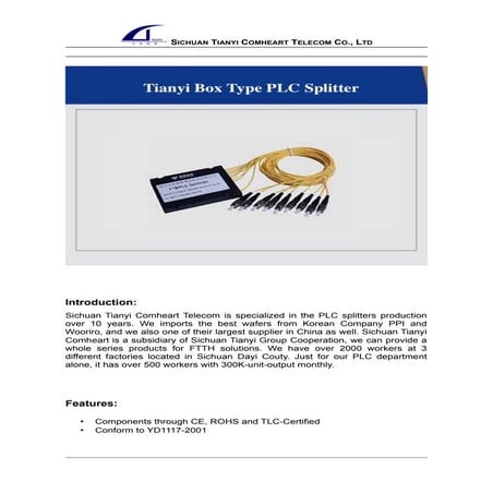 Kington plc splitter | PDF