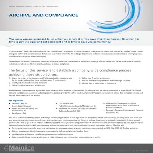 10 Archive and Compliance