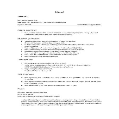 shylesh_Resume
