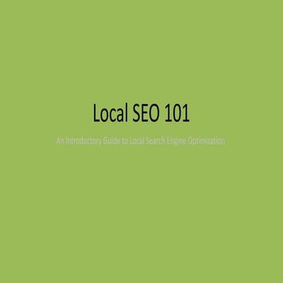 Local SEO 101 presentation for Oct. 20th Workshop N