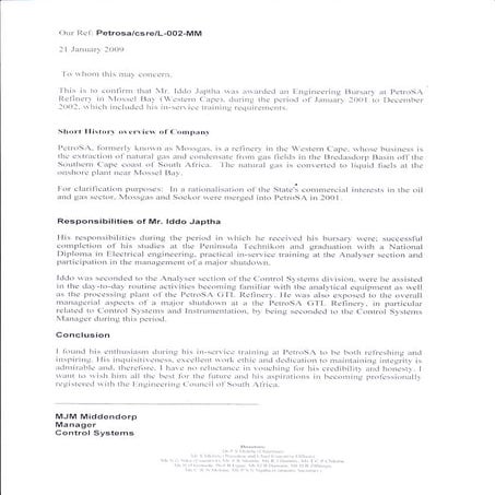 Iddo Reference PetroSA