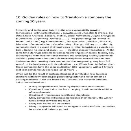 10 golden rules to transform businesses  the coming 10 years