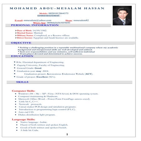 Mohamed Abou mesalem  updated CV
