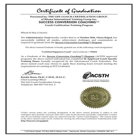 Certified Productivity Coach Certificate | PDF
