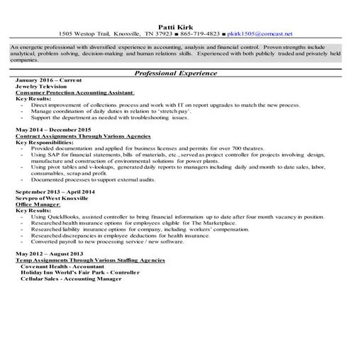 Patti Kirk Resume Nov '16
