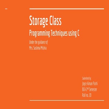 Storage Class | PPT
