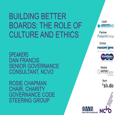 B1: Building better boards: The role and culture of ethics