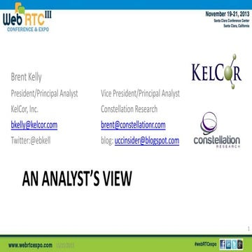 WebRTC: An Analyst's View