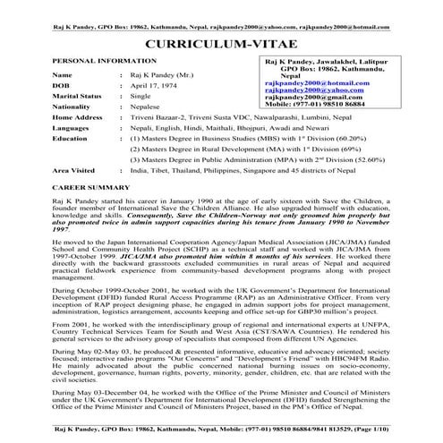 B1 my bio-data as of 2015 - raj k pandey