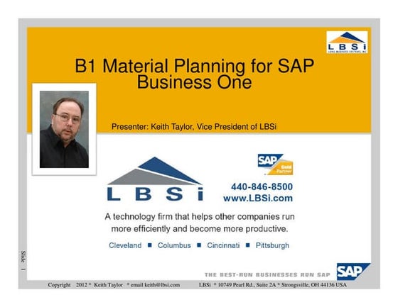 12 Reasons To Choose B1 Material Planning for SAP Business One