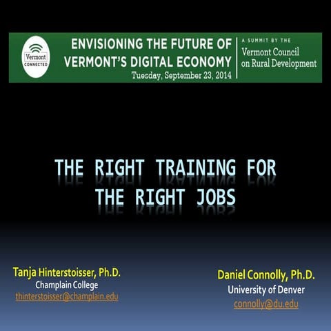 Vermont Connected - The Right Training for Right Jobs
