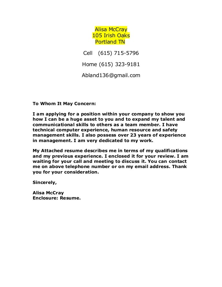 alisa bland cvr letter safety resume cover letter au