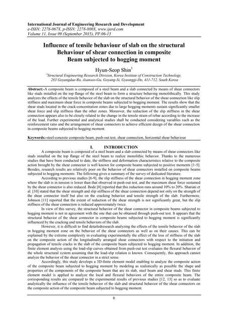 Influence of tensile behaviour of slab on the structural Behaviour of shear connection in composite Beam subjected to hogging moment