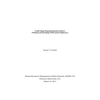 Finding and Keeping Motivated Emplo...