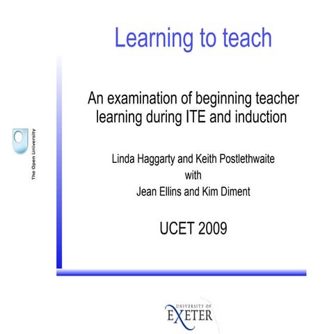 B12 - Keith Posthlethwaite (Exeter) and Linda Haggarty (Open): From student t...