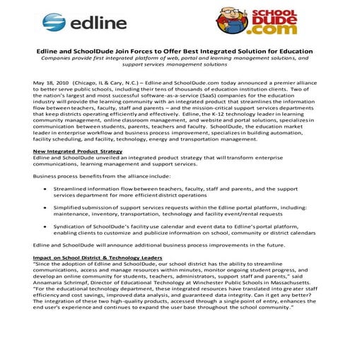 Edline  SchoolDude Announcement - May PR (FINAL)