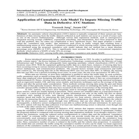 Application of Cumulative Axle Model To Impute Missing Traffic Data in Defect...