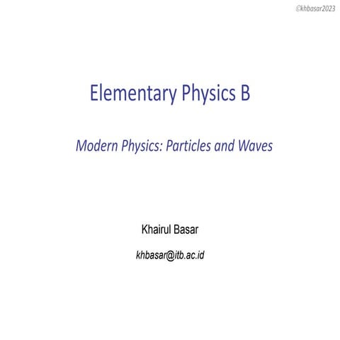 Particles and waves fisika dasar institut teknologi bandung