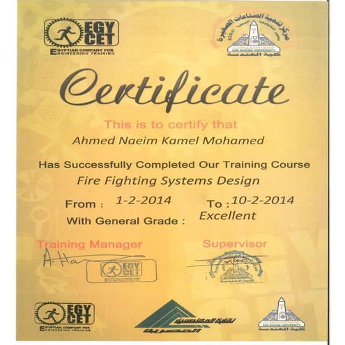 FIREFIGHTING COURSE EGYCET | PDF