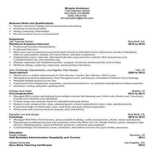 2016 Resume | DOCX