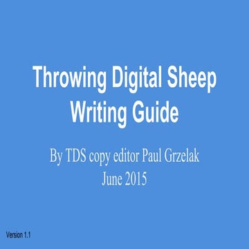 Throwing Digital Sheep Writing Guide (slideshow for volunteer website to impr...