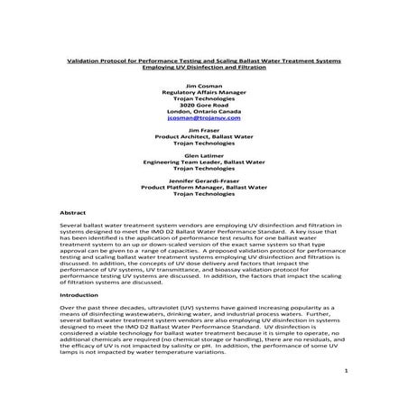 Trojan Scaling BWTS Systems Employing Filtration and UV