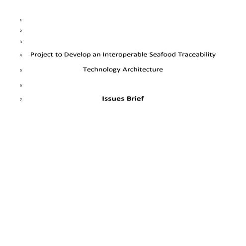 Interoperable Seafood Traceability Technology Architecture Issues Brief 11 6 15 Published