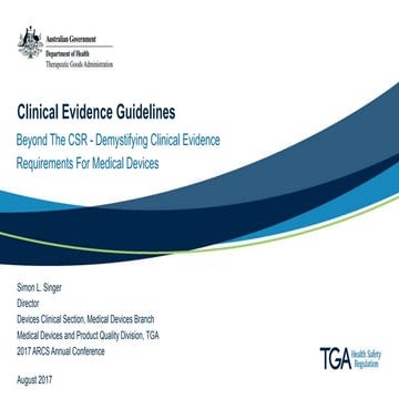 Presentation: Clinical Evidence Guidelines