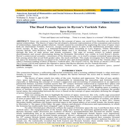 The Dual Female Space in Byron’s Turkish Tales