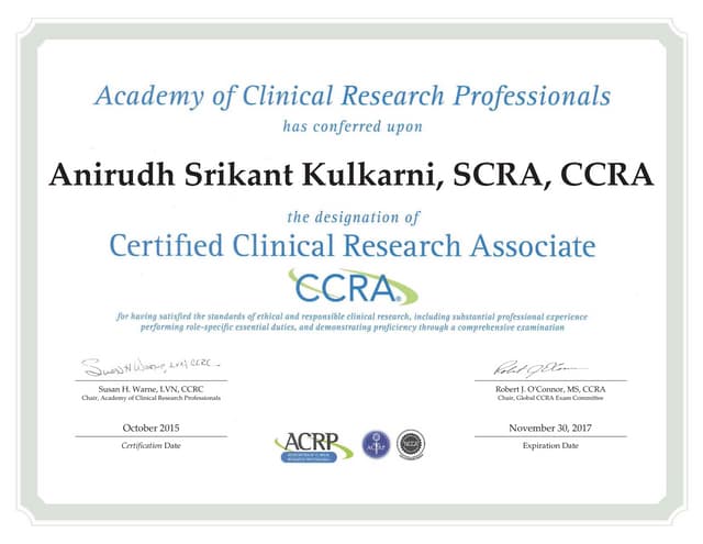 Kulkarni Certificate