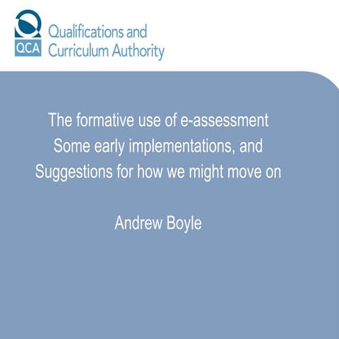 The Formative Use Of E Assessment