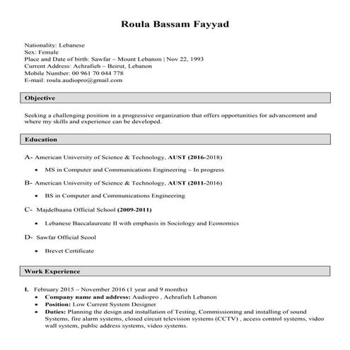 Beshoy Fares CV | DOCX