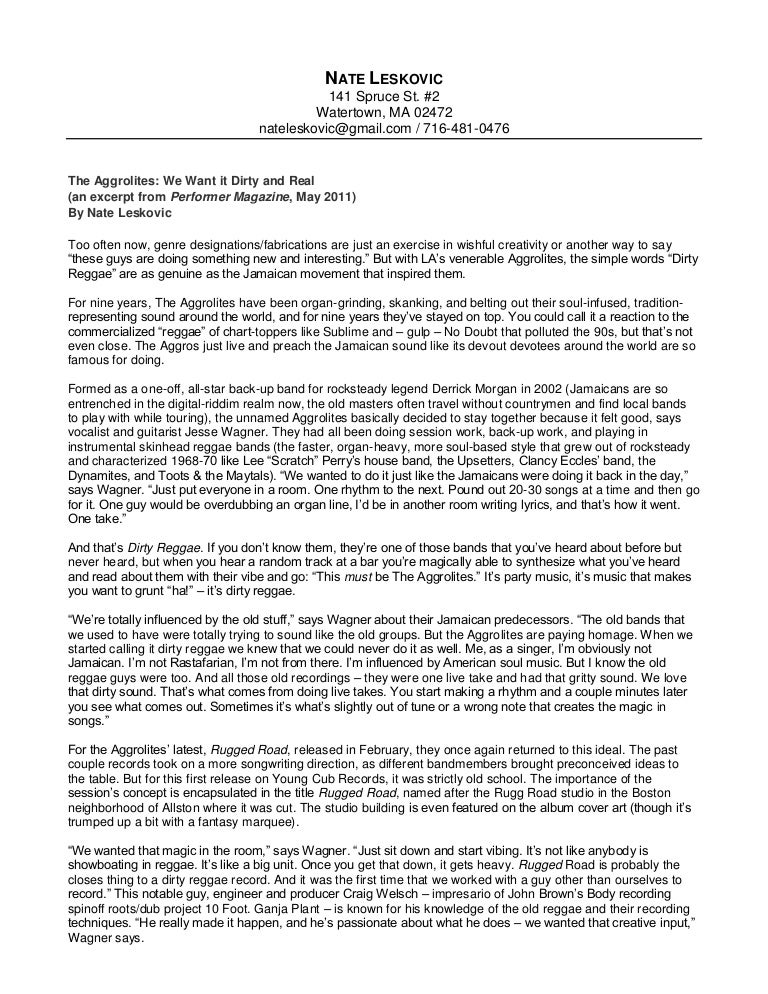 Feature Writing Sample Performer Magazine writing-a-personal-experience-300-words-phdessay