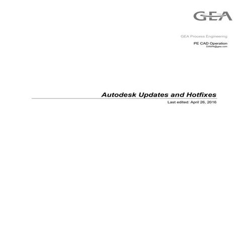 Autodesk Updates and Hotfixes