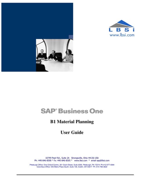 Material Planning for SAP Business One