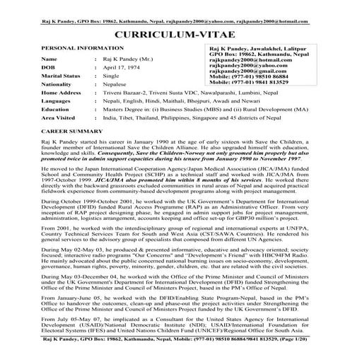 B2 my bio-data as of 2014 - raj k pandey