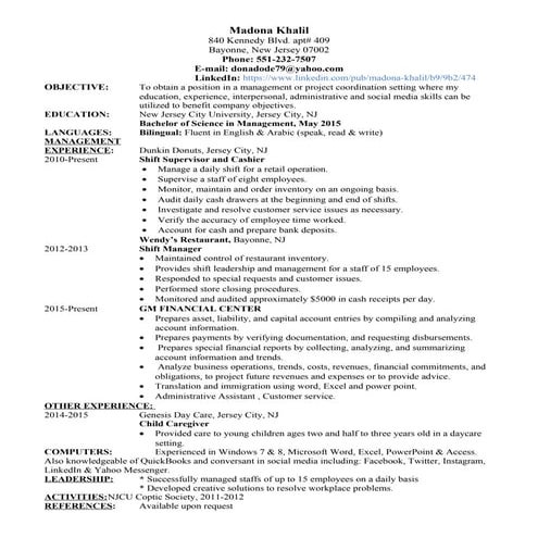 Jac Resume | DOCX