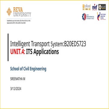 ITS-4.1 Intelligent transportation System | PPTX