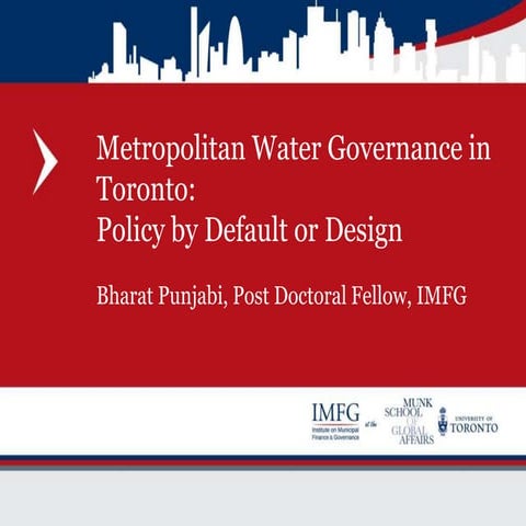 Metropolitan Water Governance in Toronto (IMFG Format)